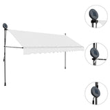 Manual Retractable Awning With Led 400 Cm Cream - Side View