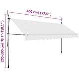 Manual Retractable Awning With Led 400 Cm Cream - Low Angle