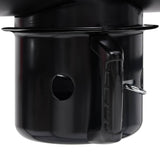 Barrel Grill with Wheels and Shelves Black Steel 115x85x95 cm - Low Angle