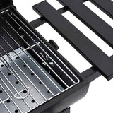 Barrel Grill with Wheels and Shelves Black Steel 115x85x95 cm - Extra Image