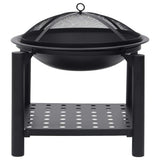 Fire Pit with Poker 54x54x55 cm Steel - Top-Down View