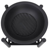 Fire Pit with Poker 54x54x55 cm Steel - Close-Up Angle