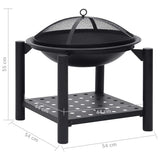 Fire Pit with Poker 54x54x55 cm Steel - Extra Image