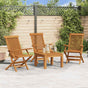 Folding Chairs 3 pcs for Garden & Outdoor Teak Wood