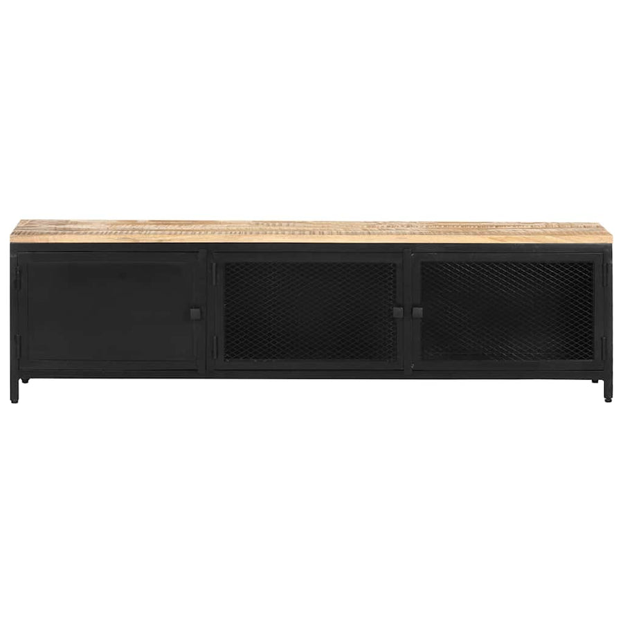 TV Cabinet 130x30x37 cm Solid Rough Mango Wood