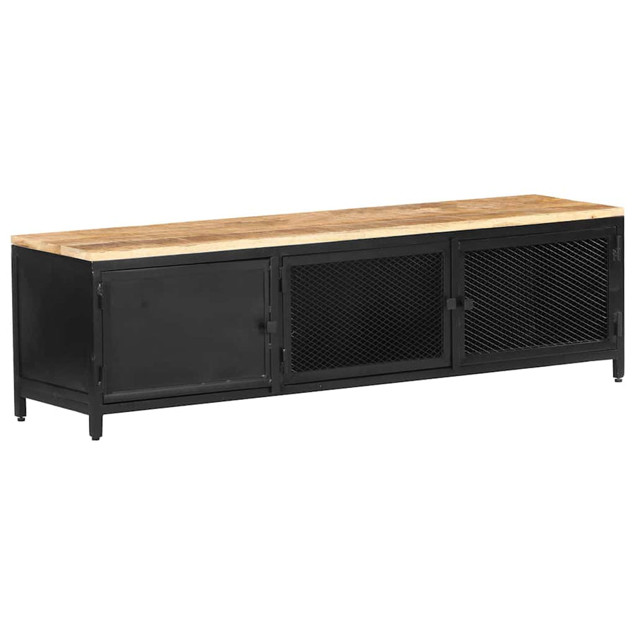 TV Cabinet 130x30x37 cm Solid Rough Mango Wood