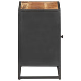 Bedside Cabinet 40x30x50 cm Rough Mango Wood and Natural Cane - Top-Down View