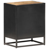 Bedside Cabinet 40x30x50 cm Rough Mango Wood and Natural Cane