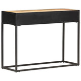 Console Table 100x35x75 cm Rough Mango Wood and Natural Cane