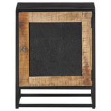 Bedside Cabinet 40x30x50 cm Rough Mango Wood - Front View