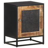 Bedside Cabinet 40x30x50 cm Rough Mango Wood - Close-Up Angle