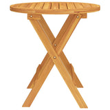 Bistro Table Ø46x47 cm Solid Wood Acacia - Top-Down View