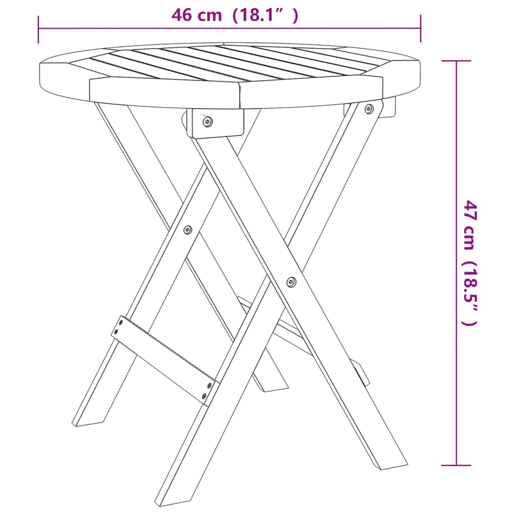 Bistro Table ?6x47 cm Solid Wood Acacia