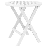 Folding Garden Table White ?46 cm Solid Wood Acacia