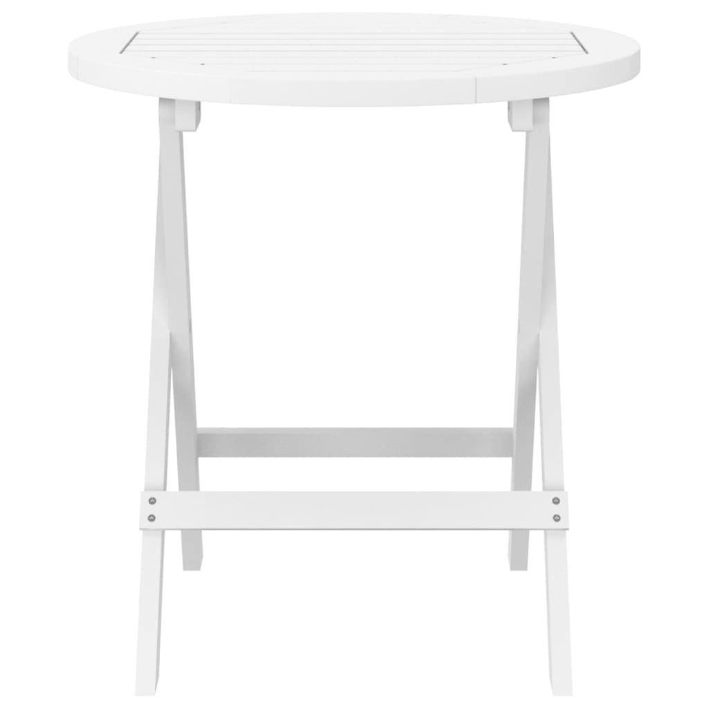 Folding Garden Table White ?46 cm Solid Wood Acacia