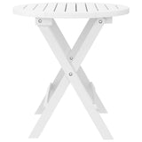Folding Garden Table White Ø 46 cm Solid Wood Acacia - Top-Down View
