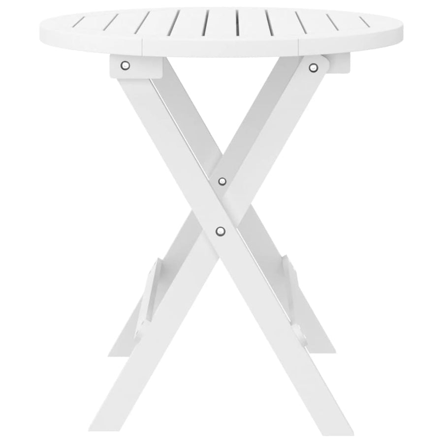 Folding Garden Table White ?46 cm Solid Wood Acacia