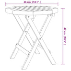 Folding Garden Table White ?46 cm Solid Wood Acacia