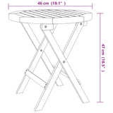 Folding Garden Table White Ø 46 cm Solid Wood Acacia - Rear View