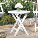 Folding Garden Table White ?46 cm Solid Wood Acacia