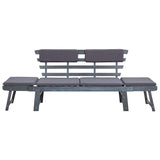 Garden Bench with Cushions 2-in-1 190 cm Grey Solid Acacia Wood - Top-Down View