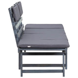 Garden Bench with Cushions 2-in-1 190 cm Grey Solid Acacia Wood