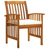 Garden Dining Chairs 2 pcs with Cushions Solid Acacia Wood - Front View