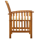 Garden Dining Chairs 3 pcs with Cushions Solid Acacia Wood - Rear View