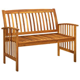 Garden Bench with Cushion 119 cm Solid Acacia Wood - Top-Down View