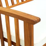 Garden Bench with Cushion 119 cm Solid Acacia Wood - Rear View