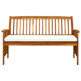 Garden Bench with Cushion 147 cm Solid Acacia Wood