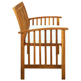 Garden Bench with Cushion 147 cm Solid Acacia Wood - Top-Down View