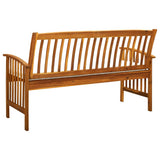 Garden Bench with Cushion 147 cm Solid Acacia Wood - 45-Degree Angle