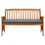 Garden Bench with Cushion 147 cm Solid Acacia Wood