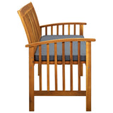 Garden Bench with Cushion 147 cm Solid Acacia Wood - Top-Down View