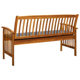 Garden Bench with Cushion 147 cm Solid Acacia Wood - 45-Degree Angle