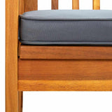 Garden Bench with Cushion 147 cm Solid Acacia Wood - Rear View