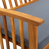 Garden Bench with Cushion 147 cm Solid Acacia Wood - Close-Up Angle