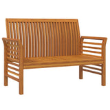 Sofa Bench with Cream White Cushions Solid Wood Acacia - Side View