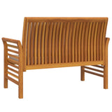 Sofa Bench with Cream White Cushions Solid Wood Acacia - Rear View