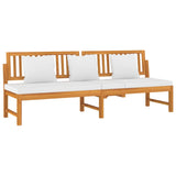 Day Bed with Cream Cushion 200x60x75 cm Solid Wood Acacia - Side View