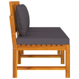 Day Bed with Grey Cushion 200x60x75 cm Solid Wood Acacia - 45-Degree Angle