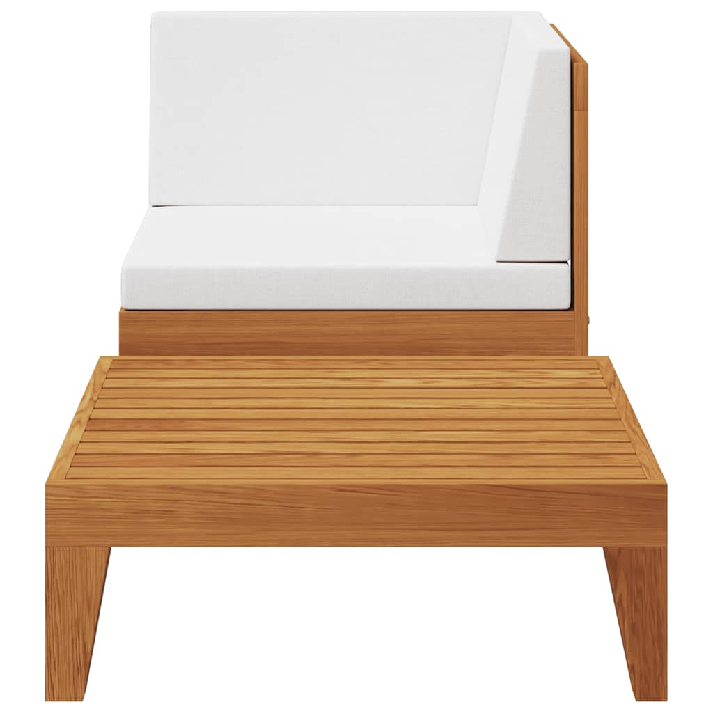 2 Piece Garden Lounge Set with Cushions Solid Acacia Wood