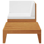 2 Piece Garden Lounge Set with Cushions Solid Acacia Wood