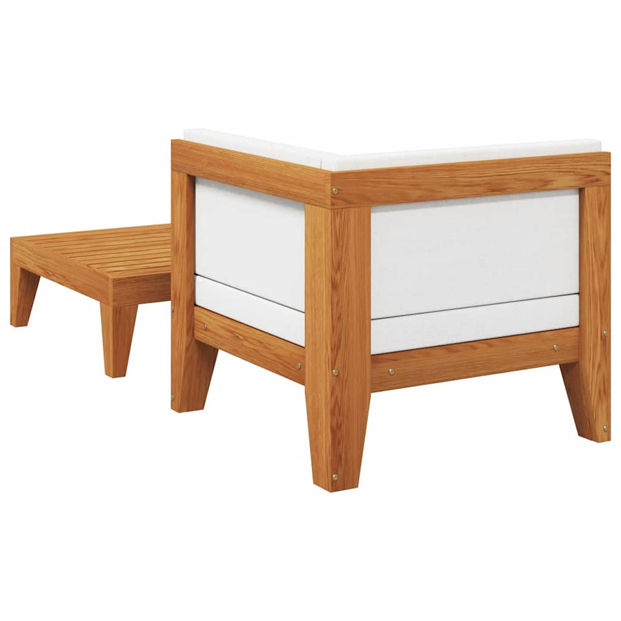2 Piece Garden Lounge Set with Cushions Solid Acacia Wood