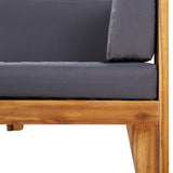 2 Piece Garden Lounge Set with Cushions Solid Acacia Wood - Rear View