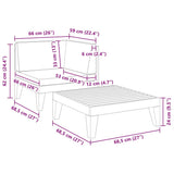 2 Piece Garden Lounge Set with Cushions Solid Acacia Wood - Close-Up Angle