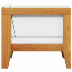Sectional Corner Sofa & Cream White Cushions Solid Acacia Wood