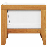 Sectional Corner Sofa & Cream White Cushions Solid Acacia Wood - Top-Down View