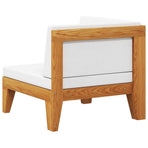 Sectional Corner Sofa & Cream White Cushions Solid Acacia Wood